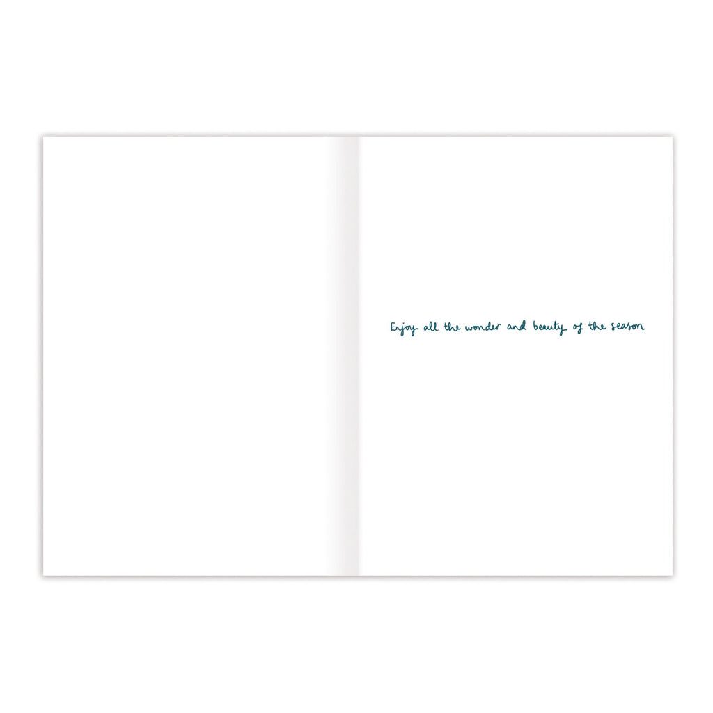 Inside of Owl Winter Countryside Holiday Card.