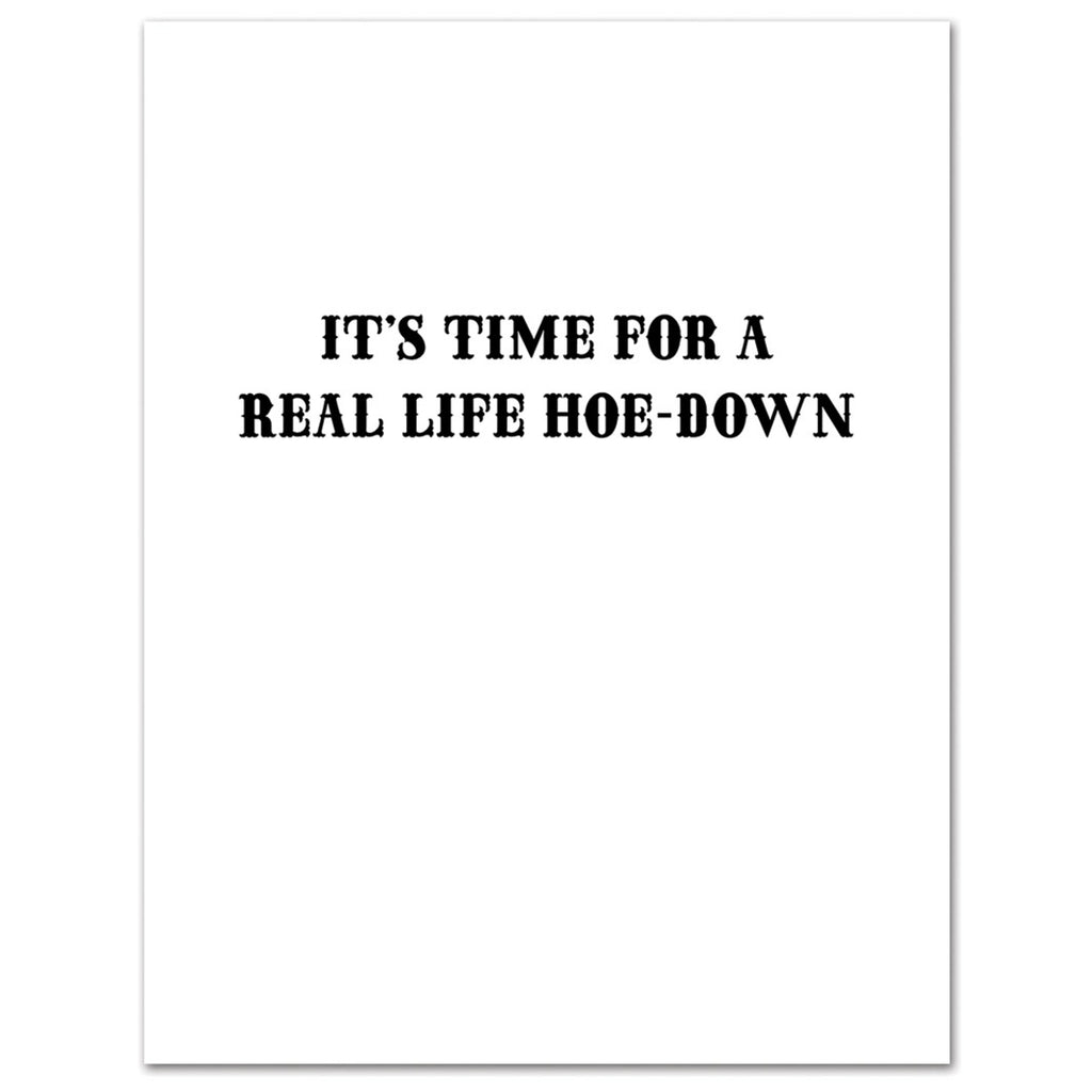 Inside of Real Life Hoe-Down Birthday Card.