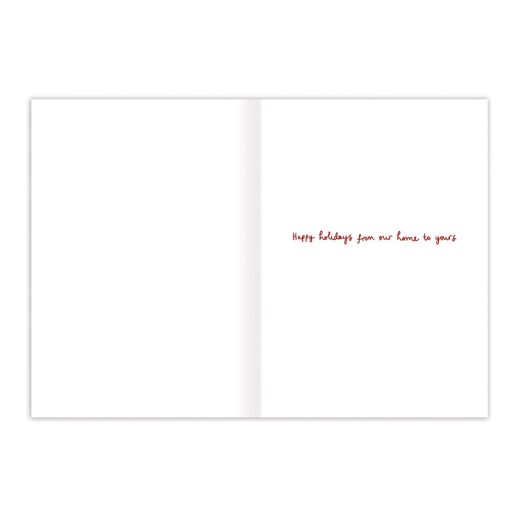 Inside of Red Sky Cozy Christmas Landscape Holiday Card.
