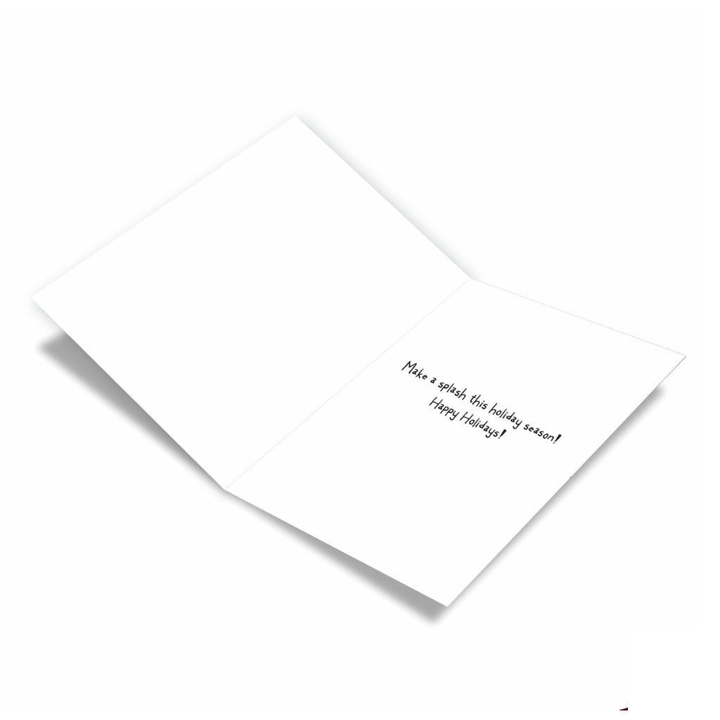 Inside of Santa Splash Christmas Card.