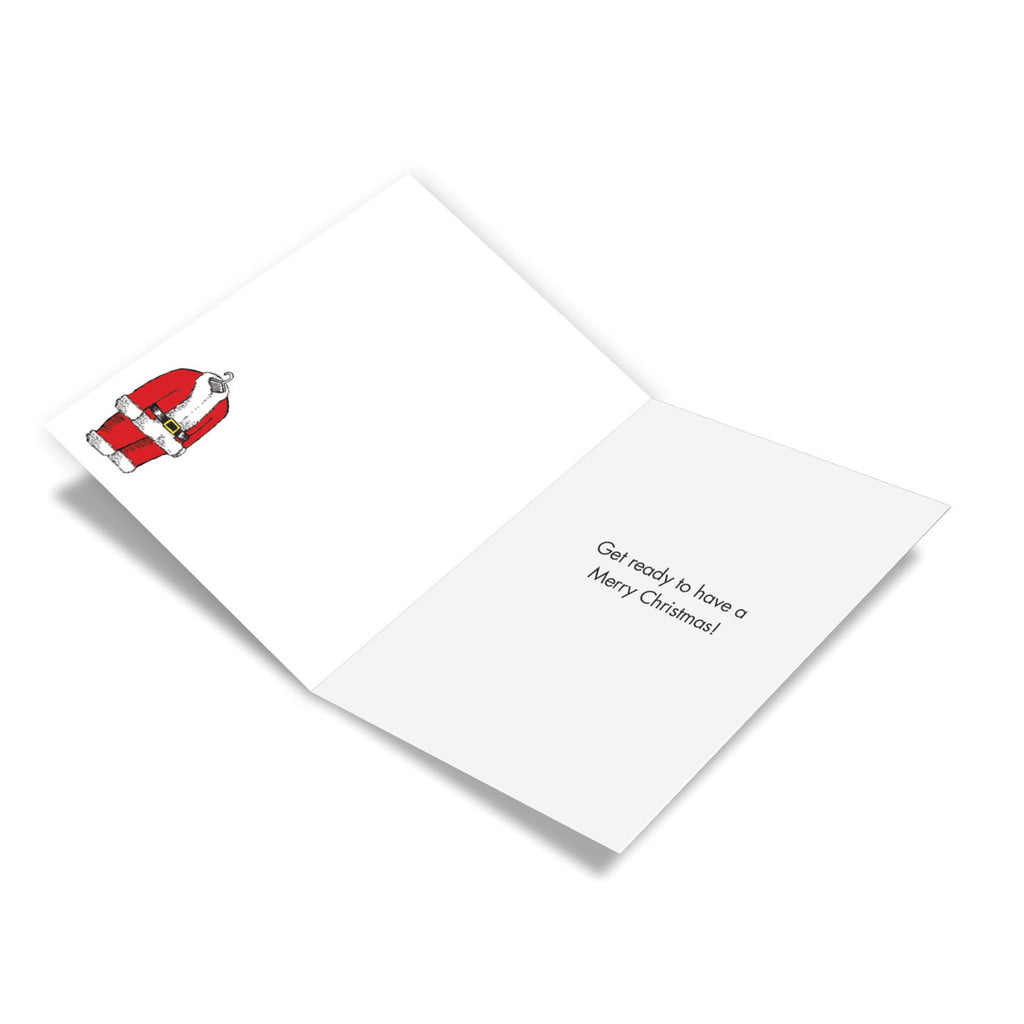 Inside of Santa Suit Christmas Card.