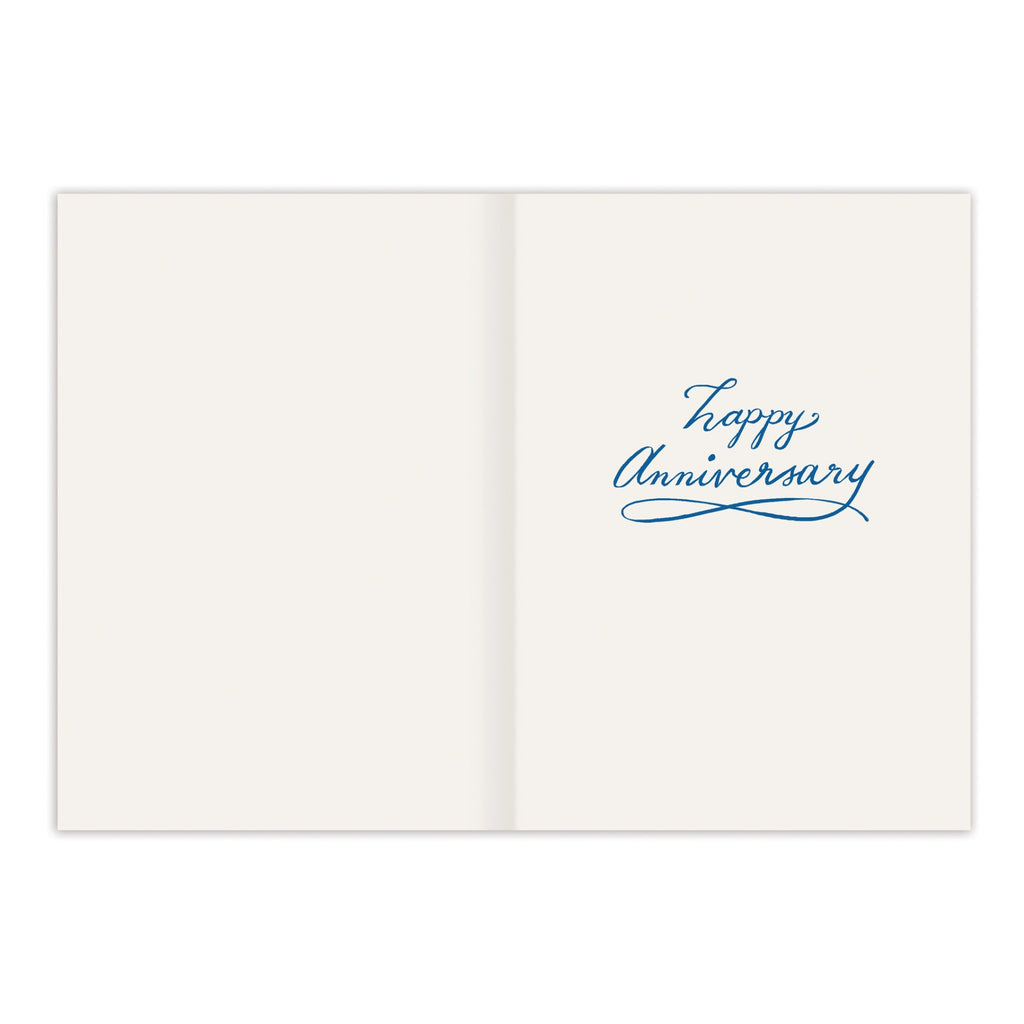Inside of Seaside Puffins Anniversary Card.