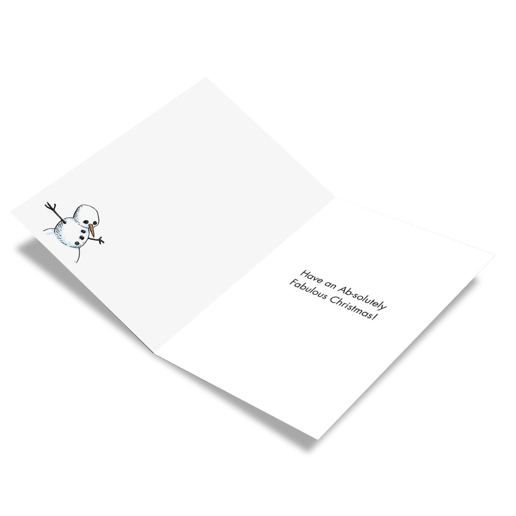 Inside of Snowman Abs Christmas Card.