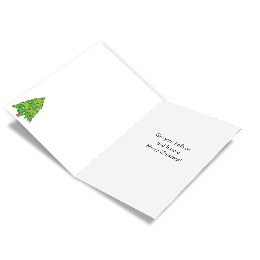 Inside of Undressed Tree Christmas Card.