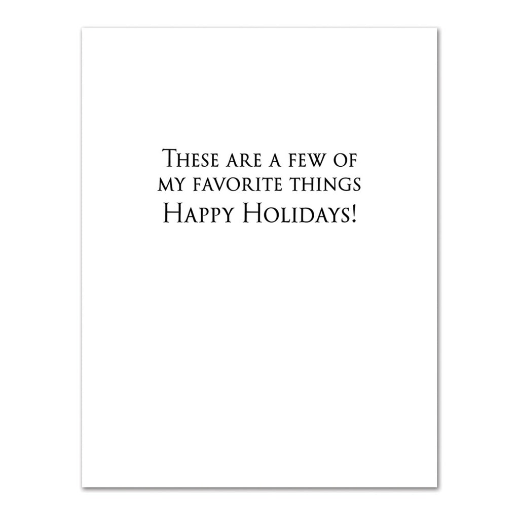 Inside of White Lotus Lorazepam And Mistletoe Christmas Card.