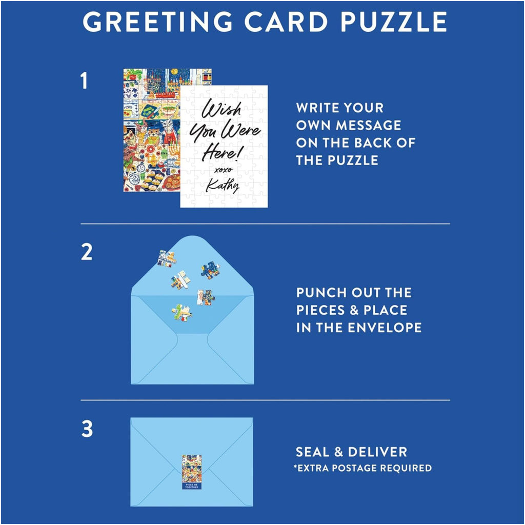 Instructions for Happy Hanukcats Greeting Card Puzzle.