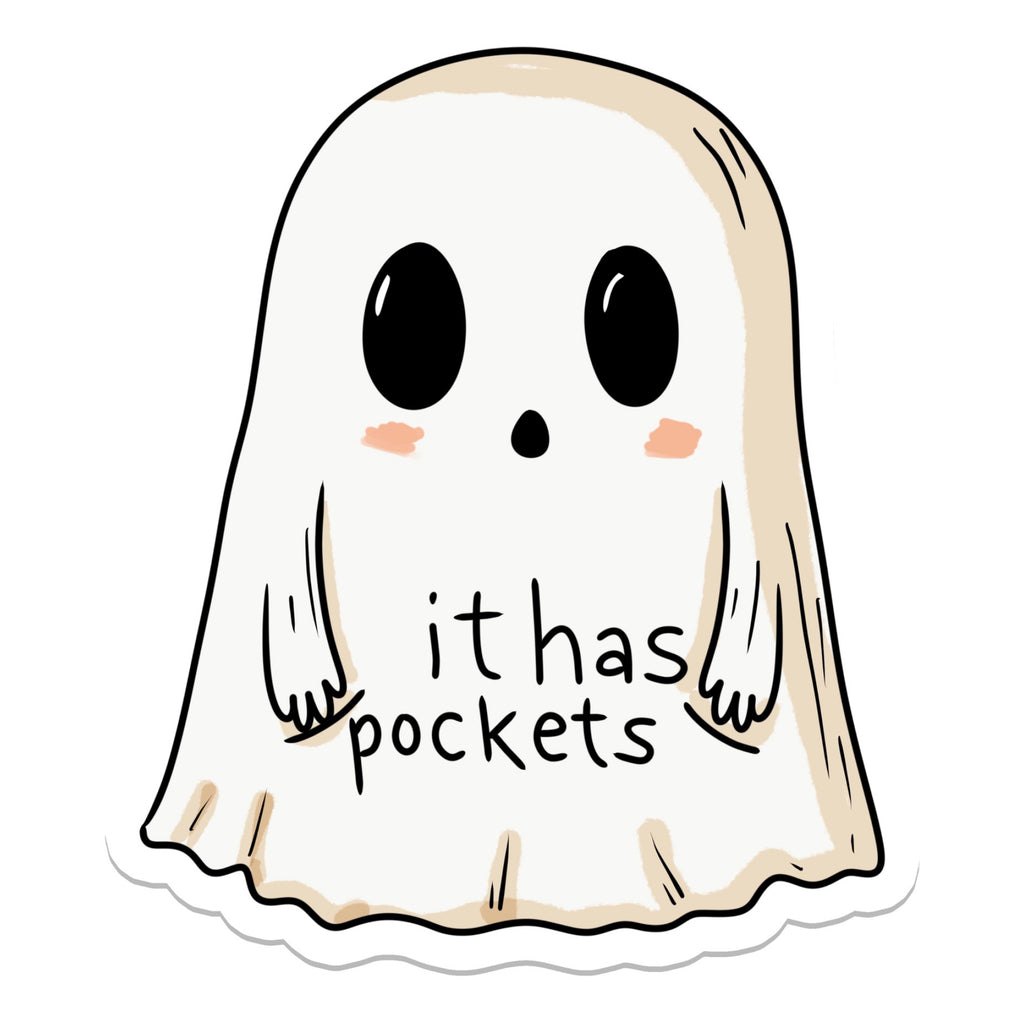 It Has Pockets Ghost Sticker.