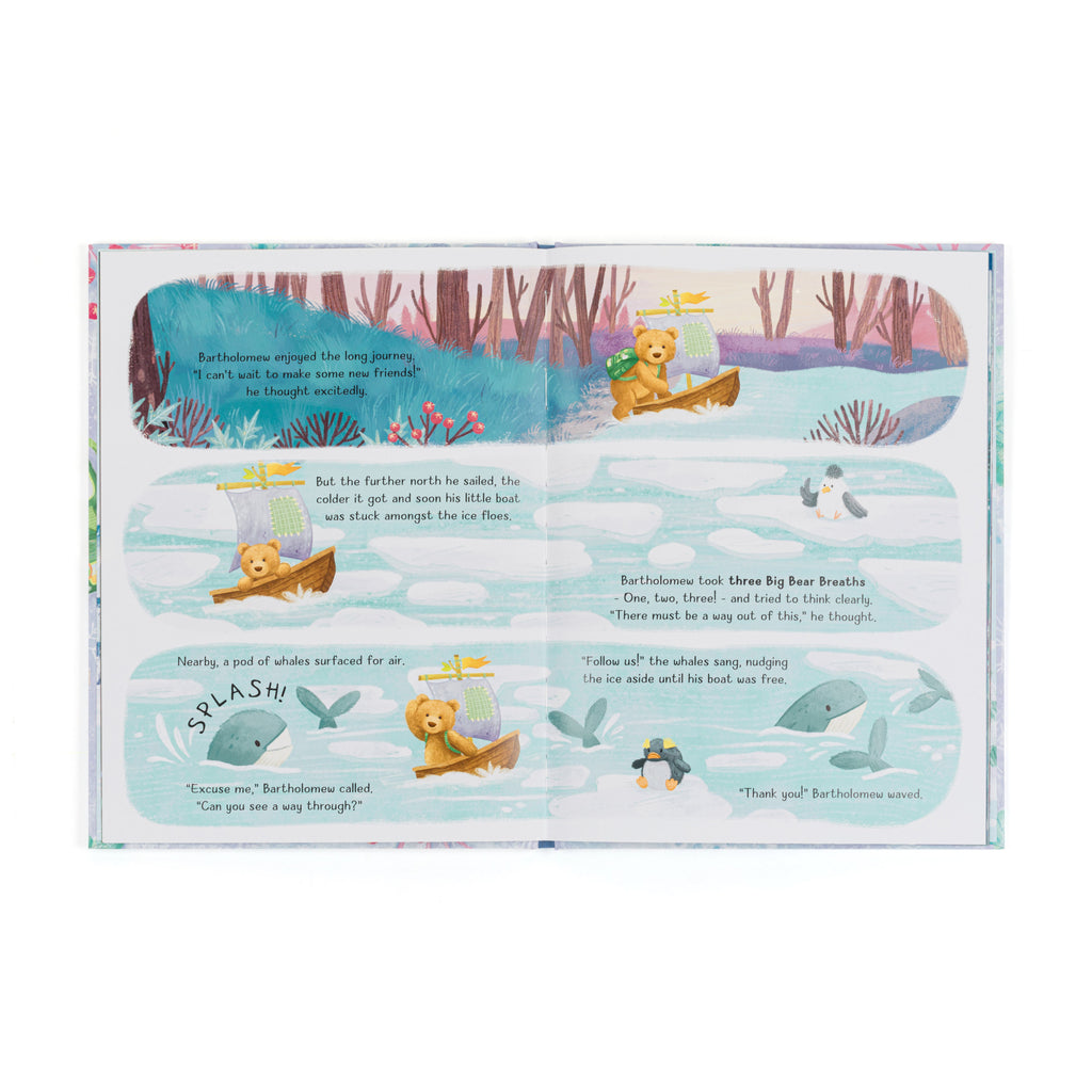 Jellycat Bartholomew Bear And The Snow Giants Book spread.