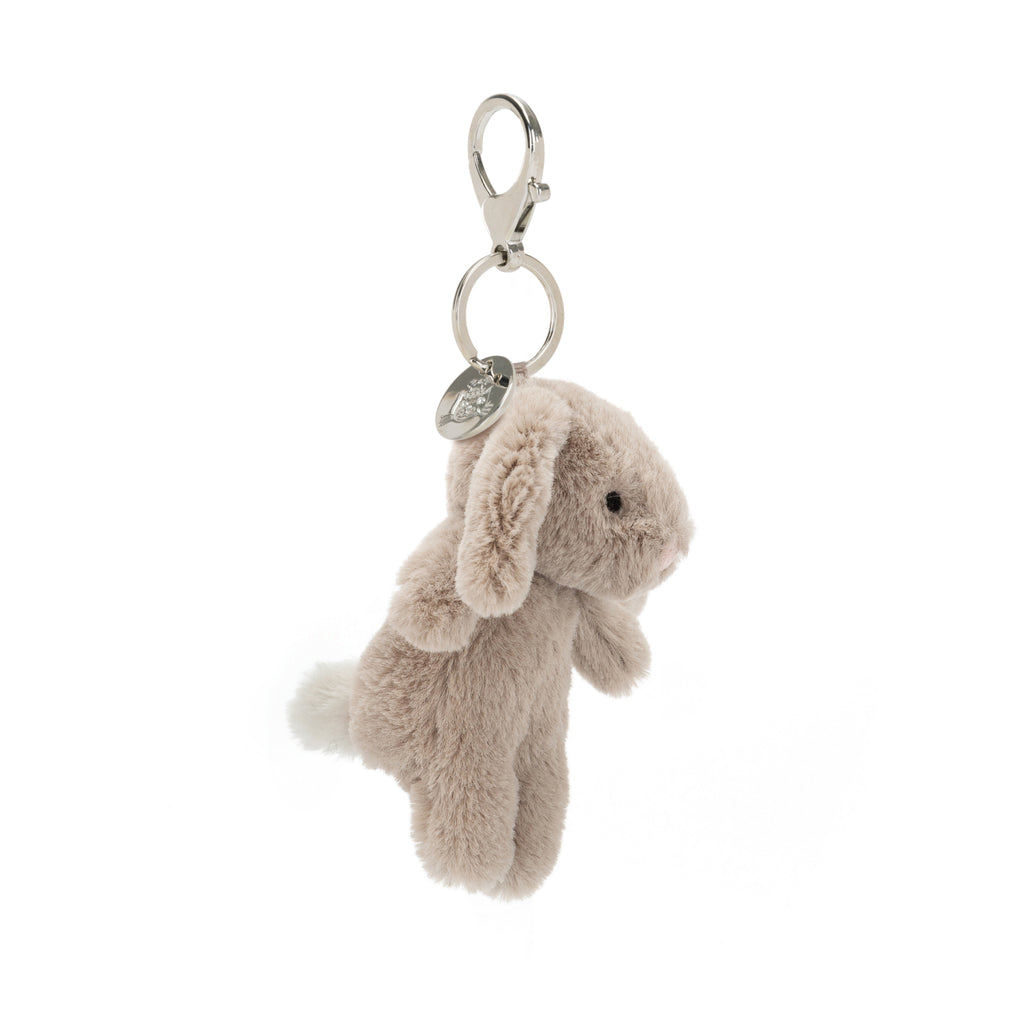 Jellycat Bashful Bunny Beige Bag Charm right side.