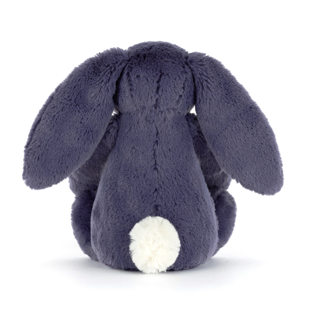 Jellycat Bashful Saffyre Bunny back view.