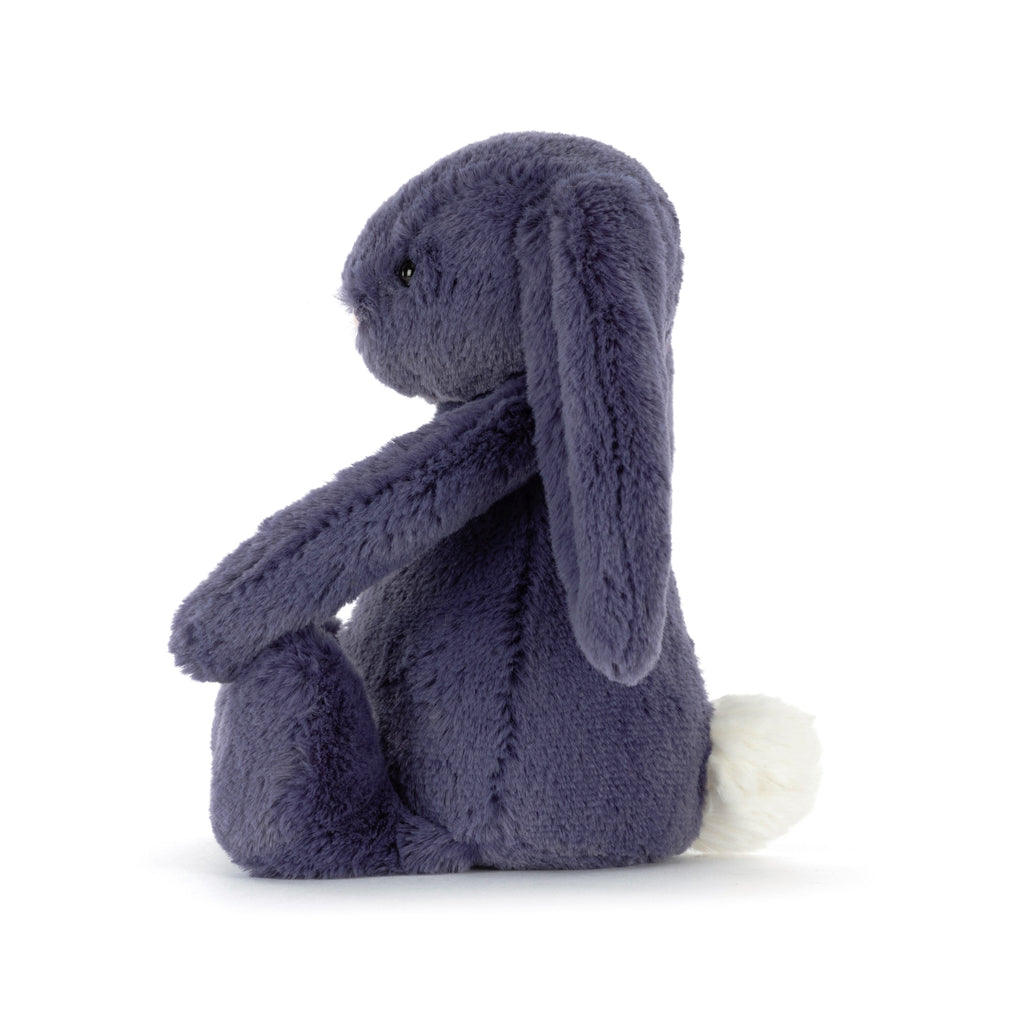 Jellycat Bashful Saffyre Bunny side view.