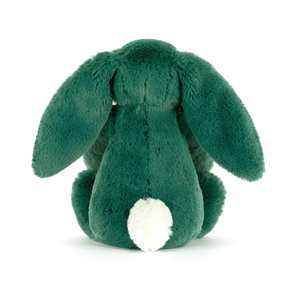 Jellycat Bashful Teal Bunny back view.