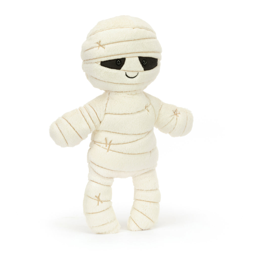 Jellycat Mummy Bob angle view.