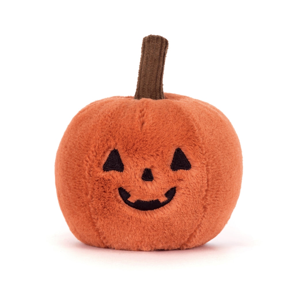 Jellycat Ooky Jack O Lantern front view.