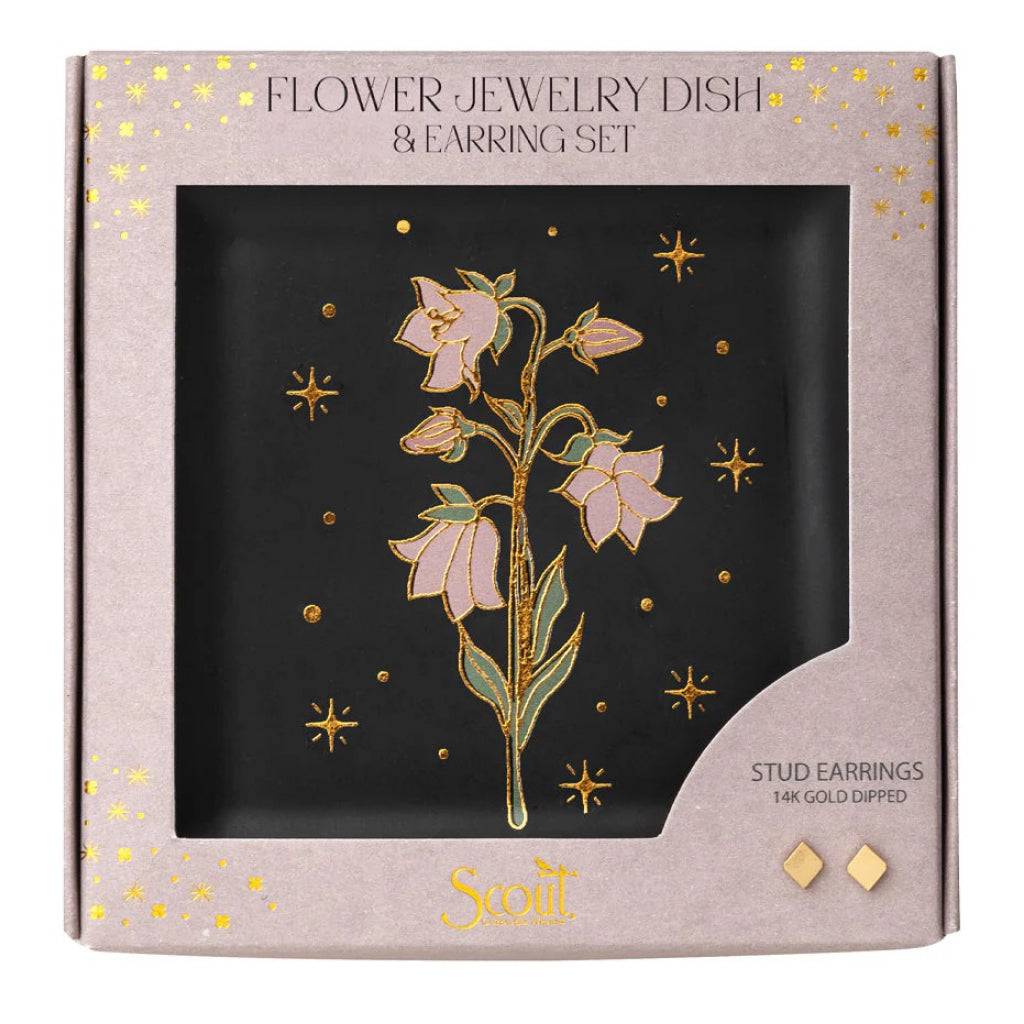 Jewelry Dish & Stud Earring Set Flowers packaging.