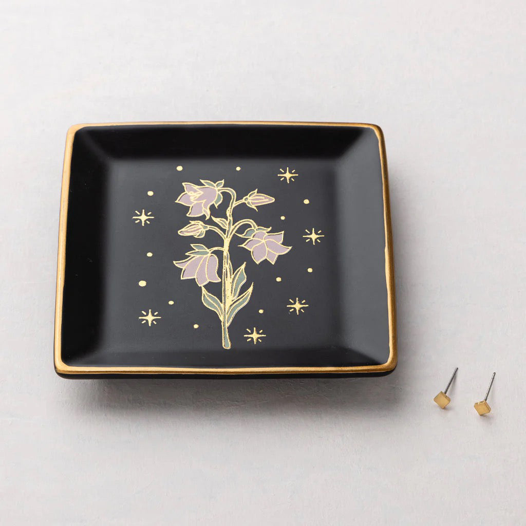 Jewelry Dish & Stud Earring Set Flowers.