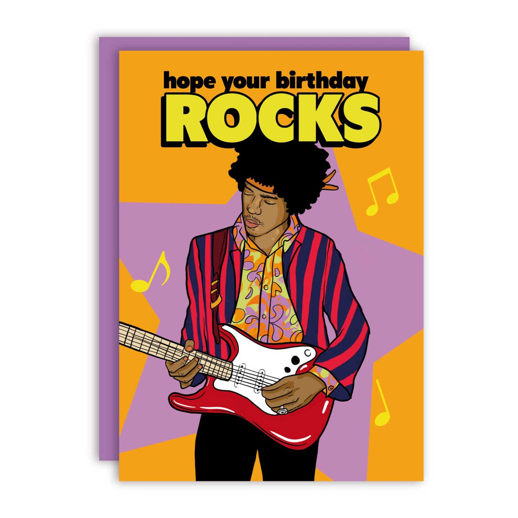 Jimi Hendrix Hope Your Birthday Rocks Card.