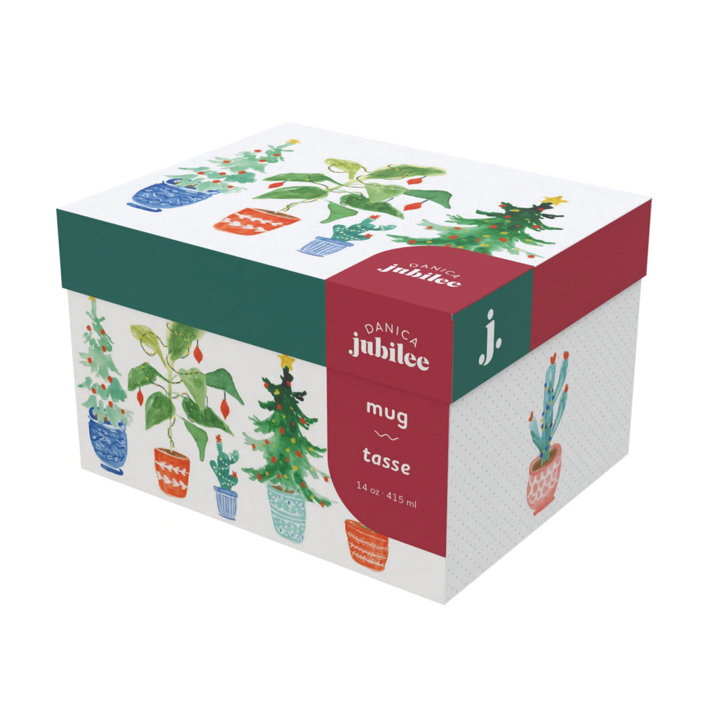 Jingle Plants Christmas Mug in a Box packaging.