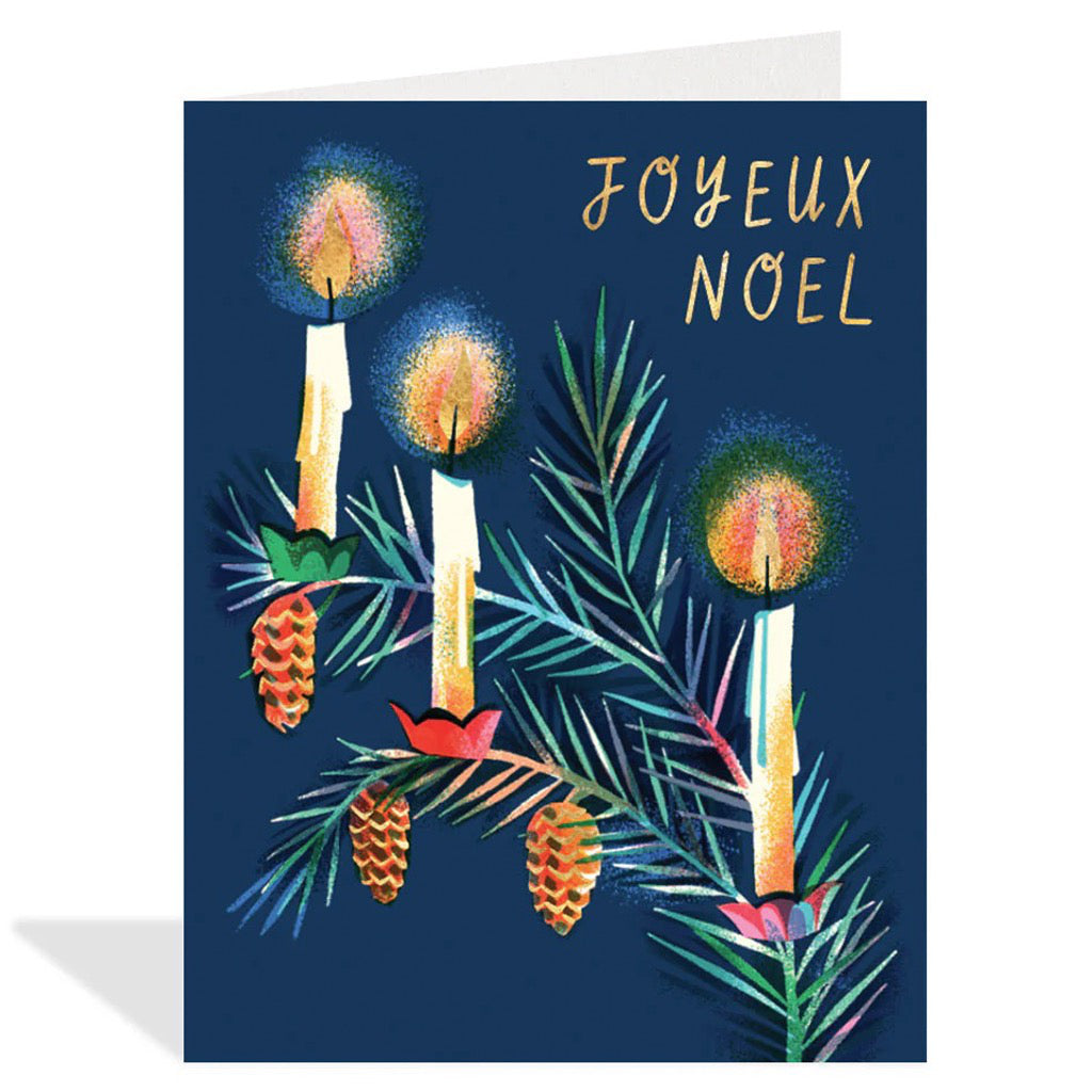 Joyeux Noel Candles Card.