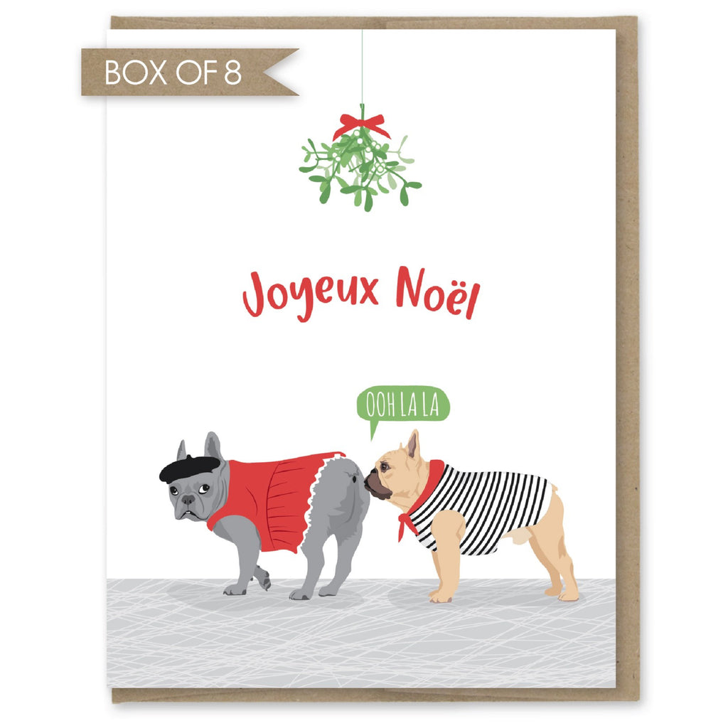 Joyeux Noel French Bulldog Boxed Christmas Cards.