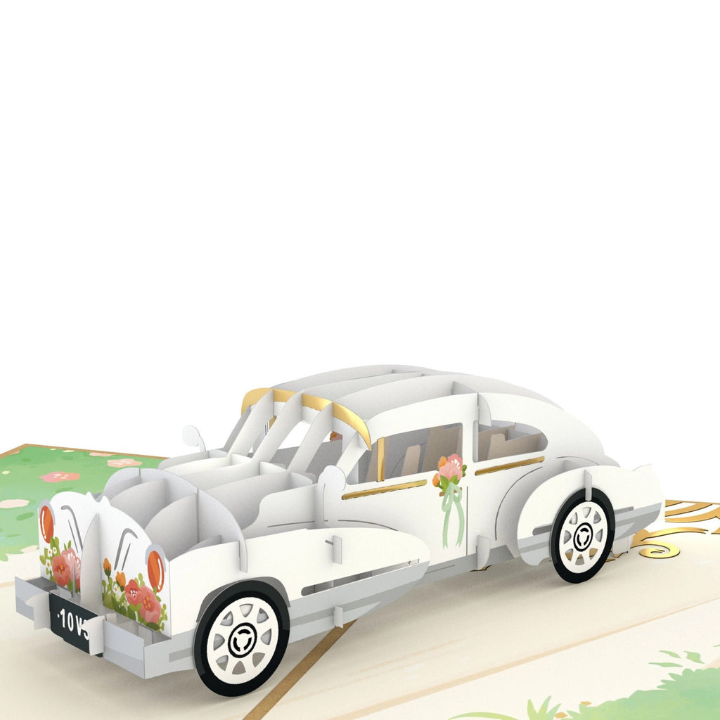 Just Married Wedding Car Pop-Up Card.
