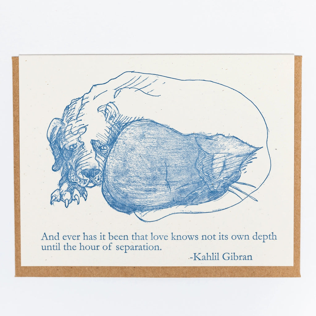 Kahlil Gibran Quote Pet Sympathy Card.