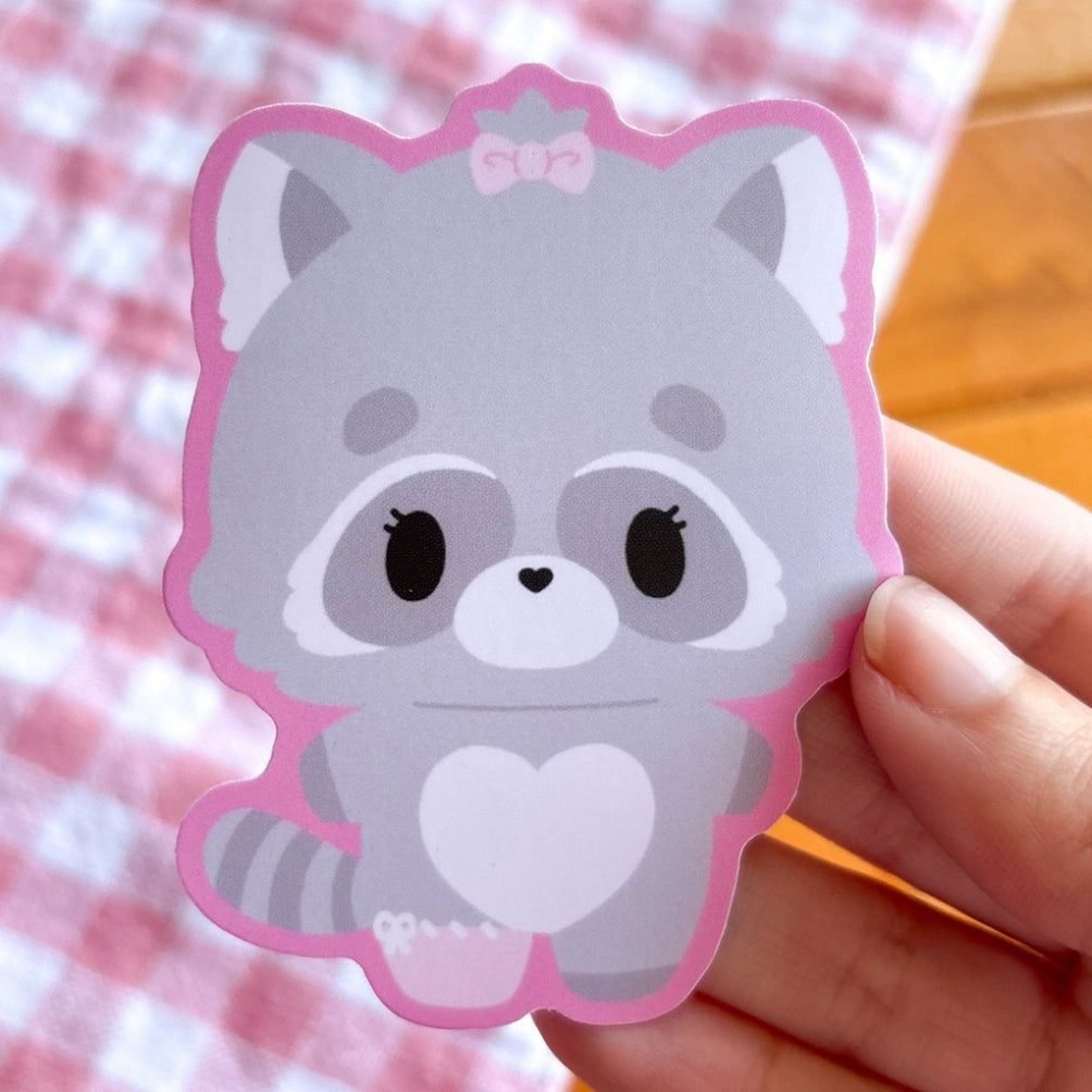 Kawaii Raccoon Sticker.