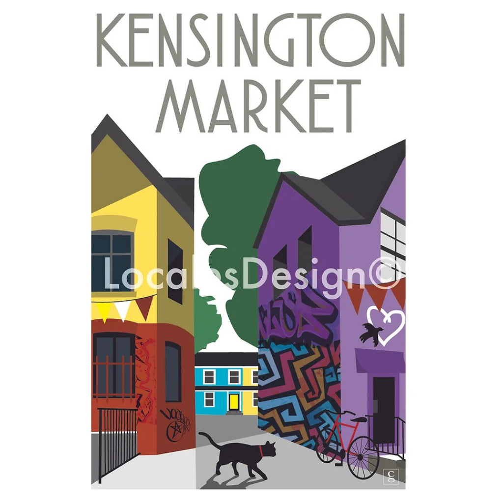 Kensington Market Black Cat Toronto Postcard.