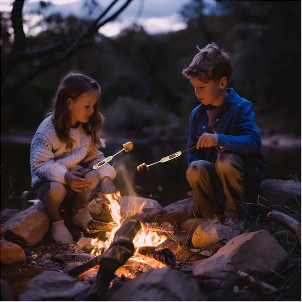Kids using Campfire Forks.