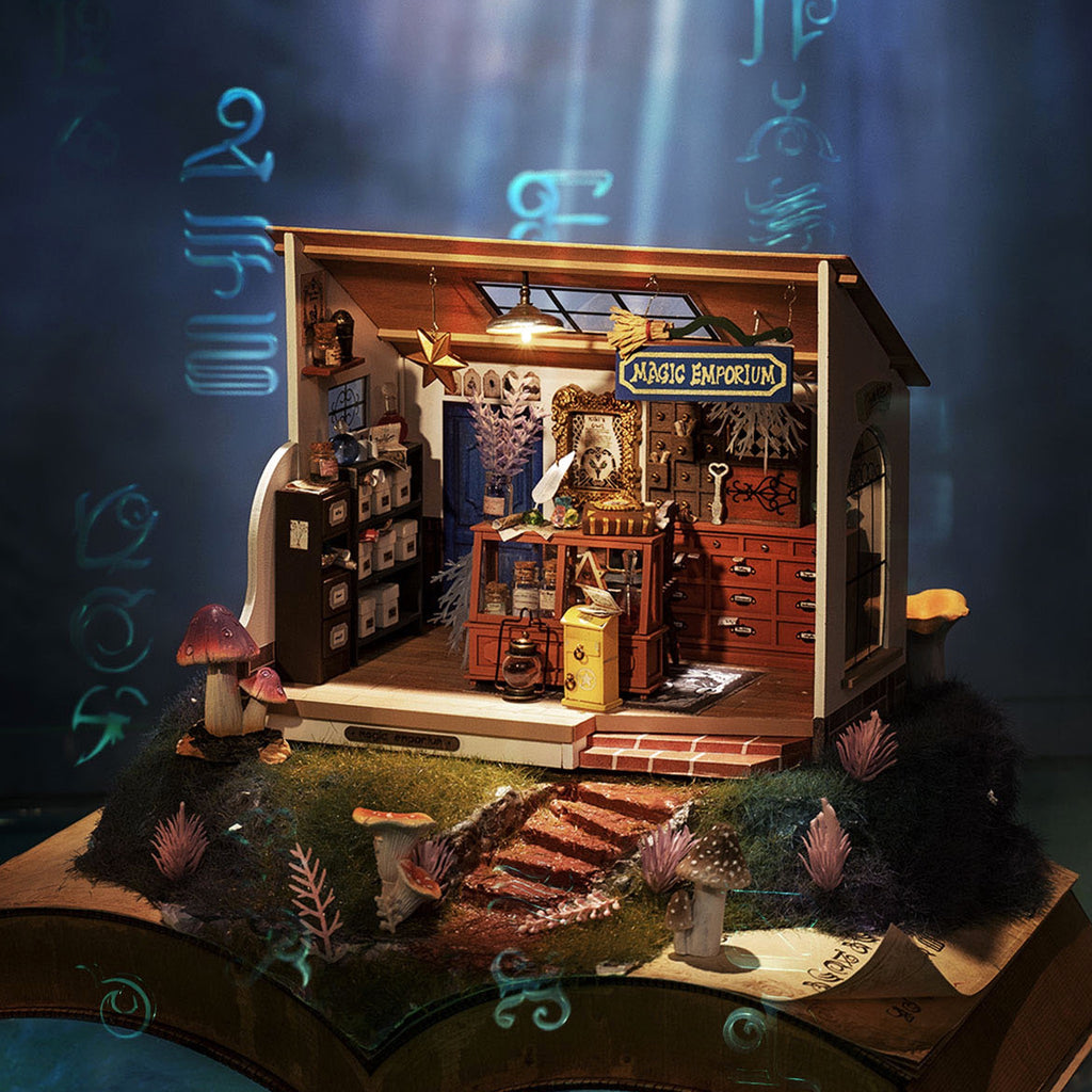 Kiki's Magic Emporium DIY Miniature House Kit on table.