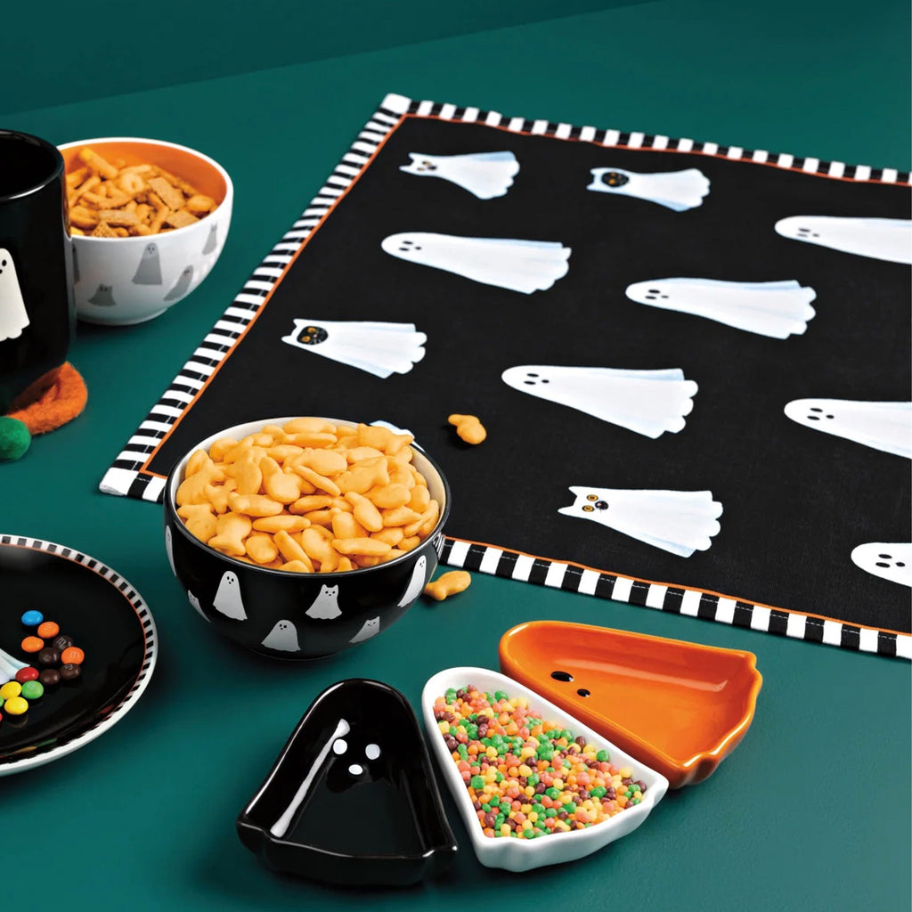 Kindred Spirits Halloween Appetizer Plates Set of 4 on table.