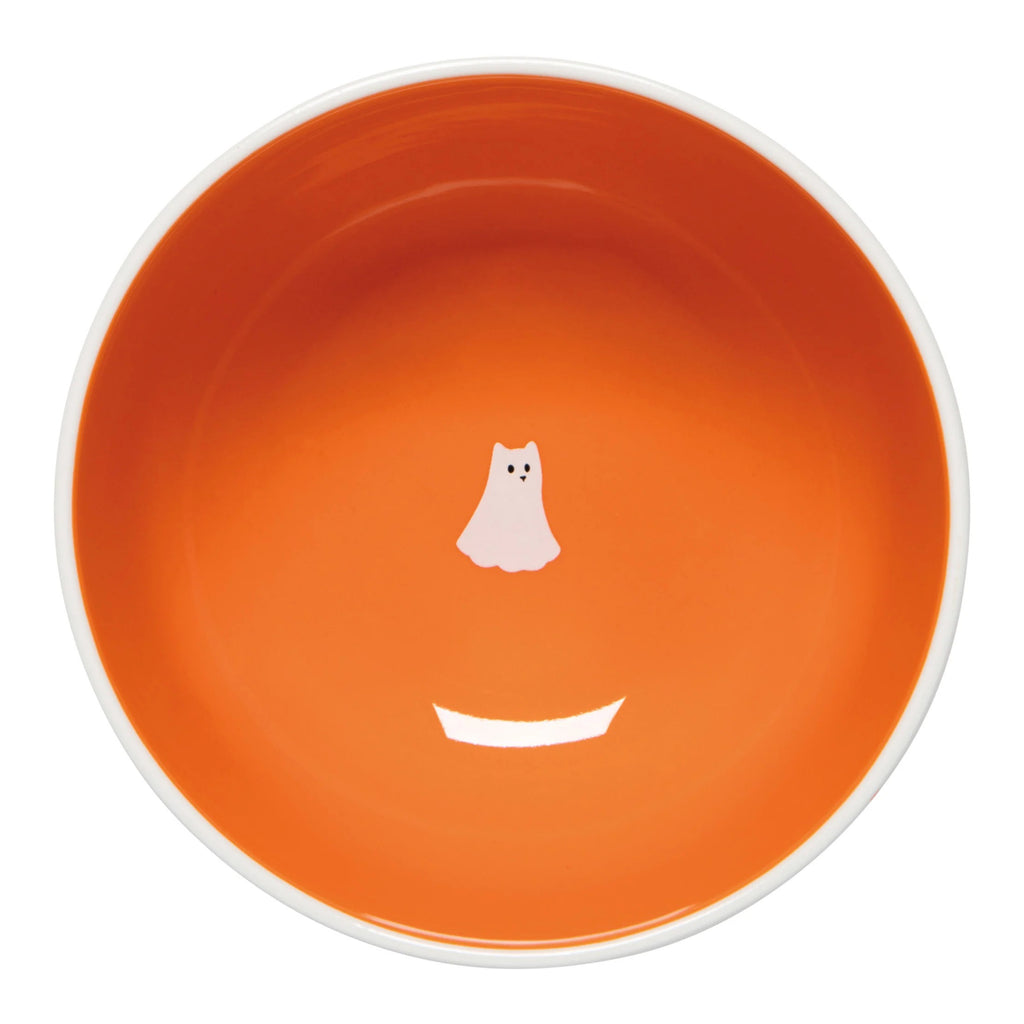 Kindred Spirits Halloween Bowl with orange inside.