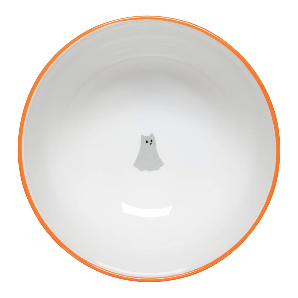 Kindred Spirits Halloween Bowl with white inside.