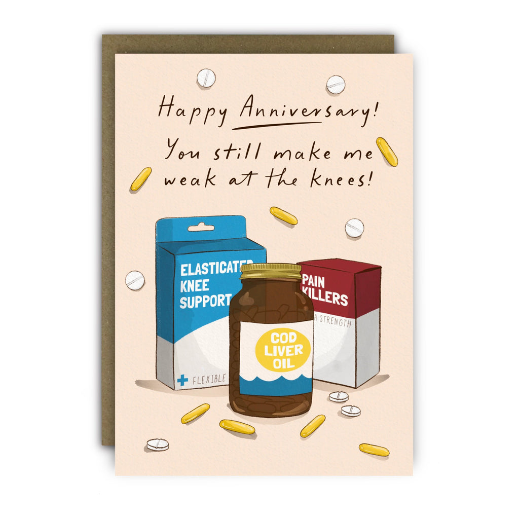 Knee Supports Anniversary Card.