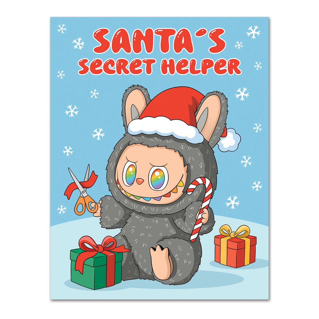 Labubu Santa's Secret Helper Christmas Card.