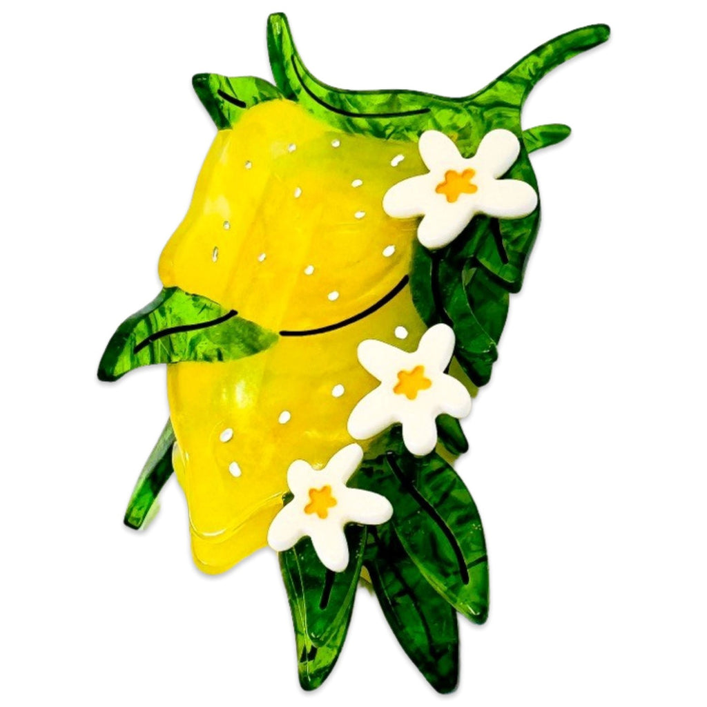 Lemon and Flowers Hair Claw.