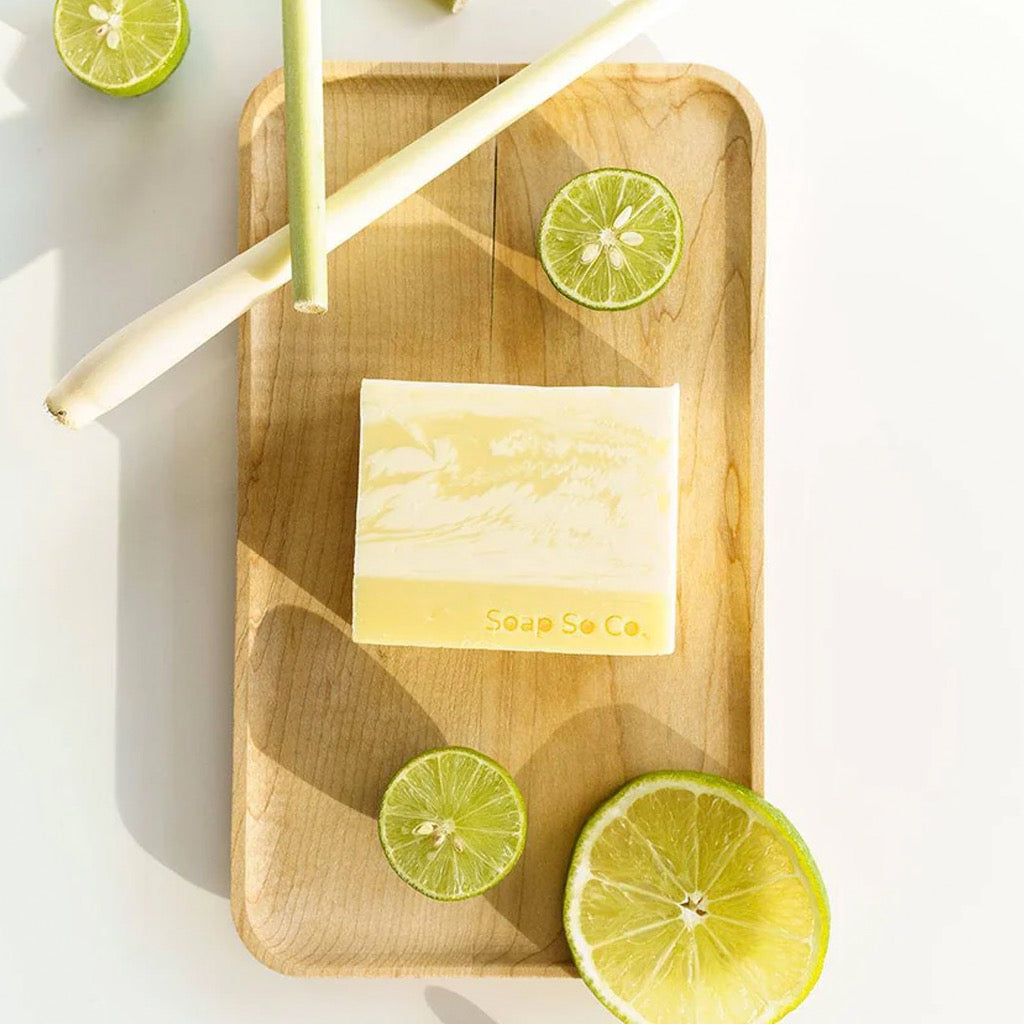 Lemongrass & Lime Dream Soap Bar on table.