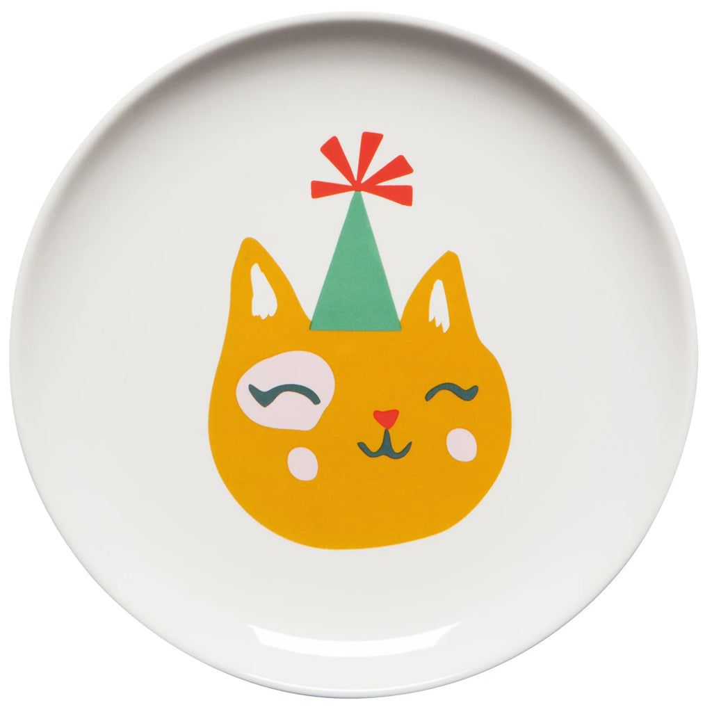 Let it Meow Appetizer Plate with yellow cat.