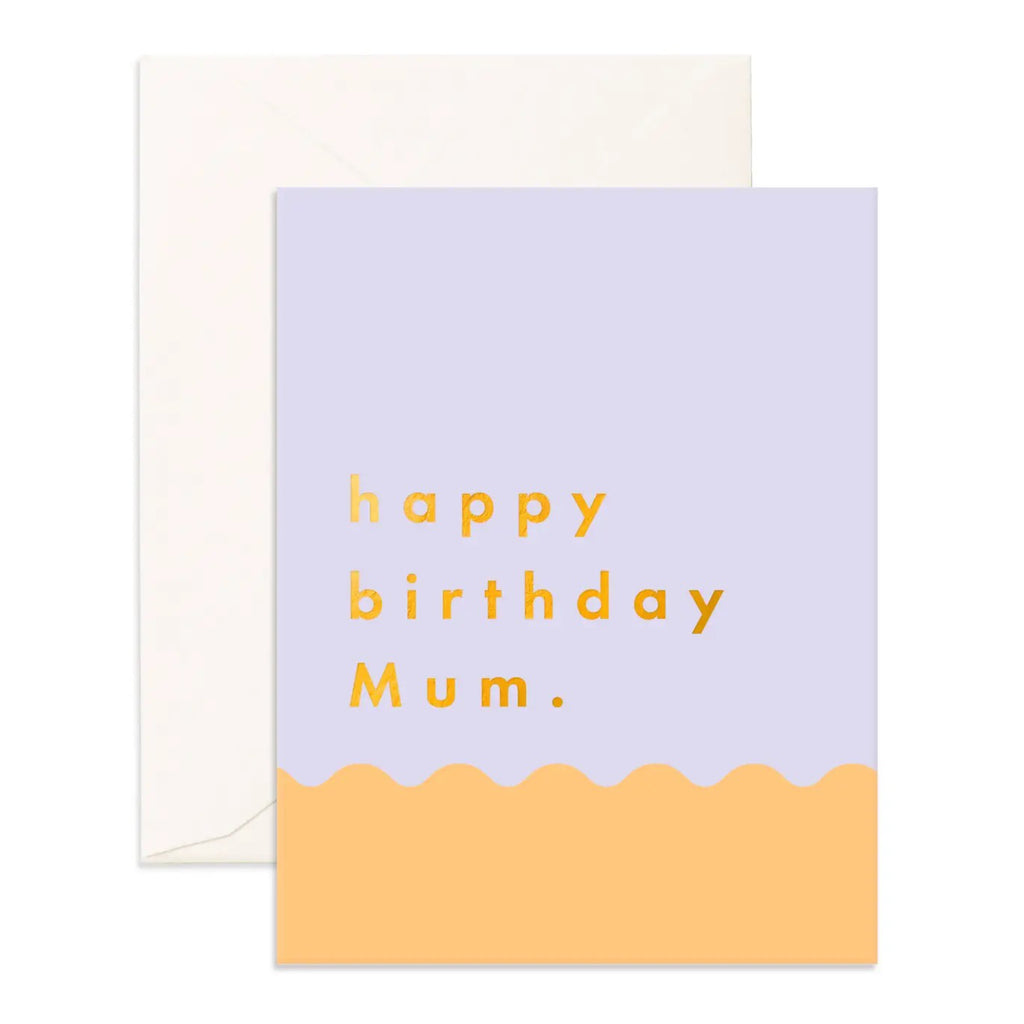 Lilac Ripple Birthday Mum Card.