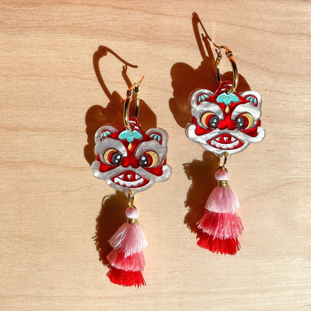 Lion Dance Earrings.