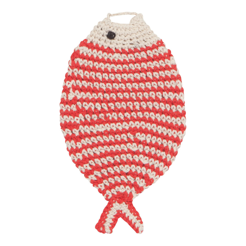 Little Fish Tawashi Red Dishcloth.
