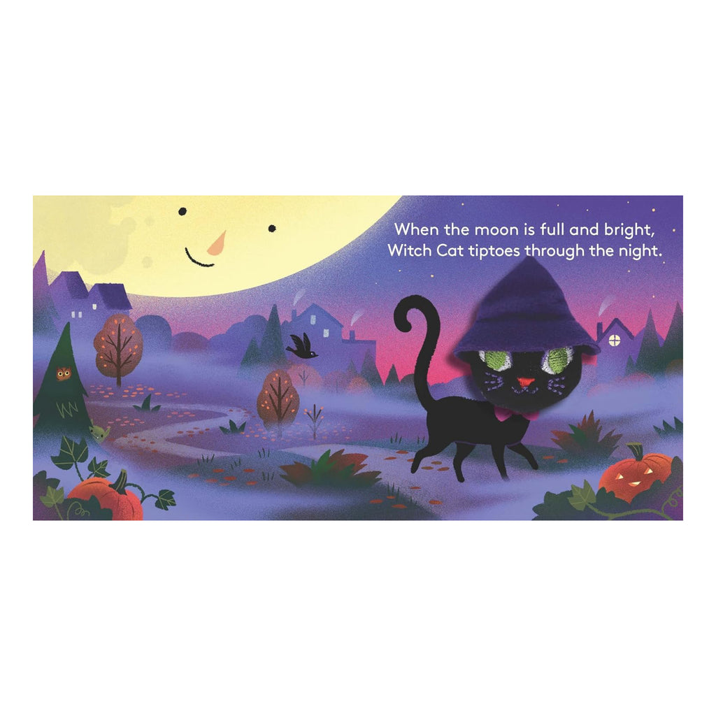 Little Witch Cat Finger Puppet Book - sample spread 1.