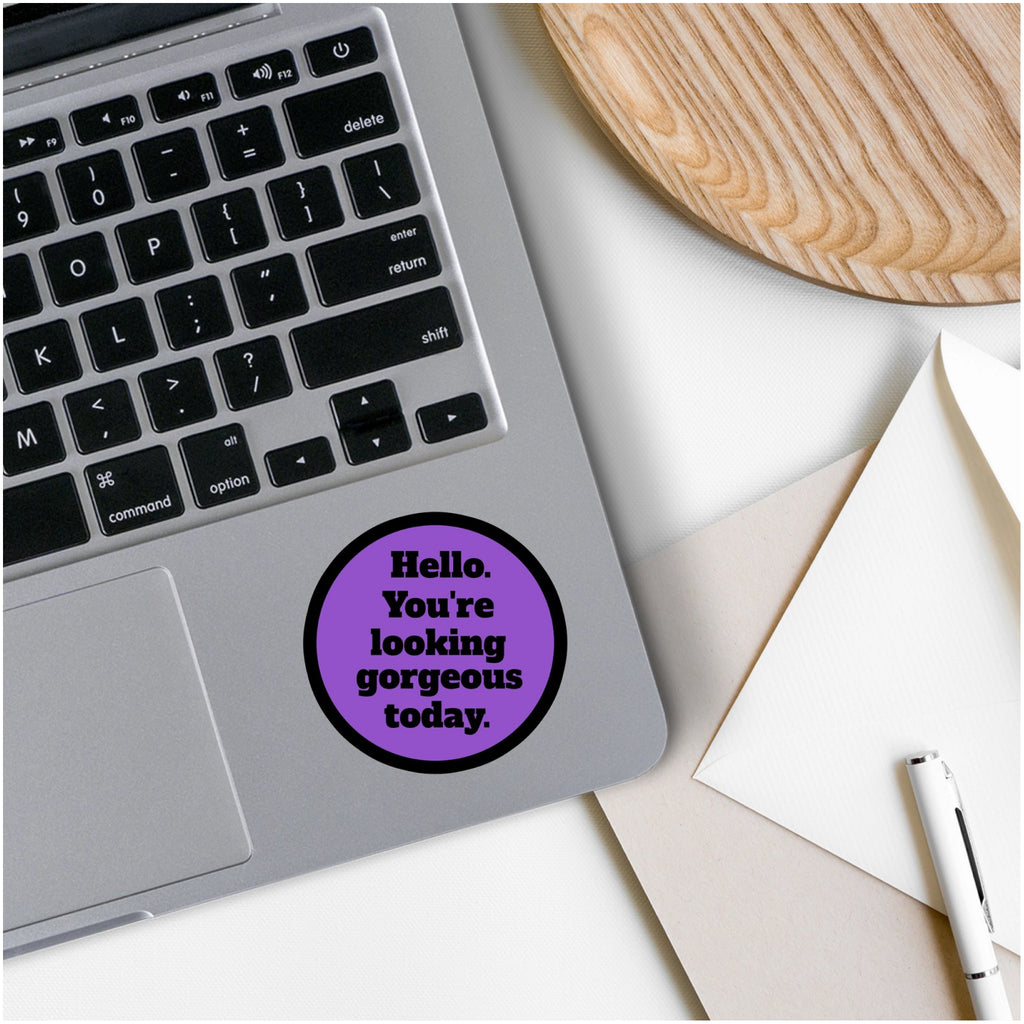 Looking Gorgeous Sticker on computer.
