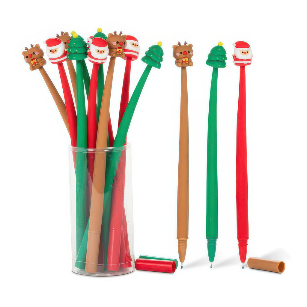 Lots of Holiday Wobbly Pens.