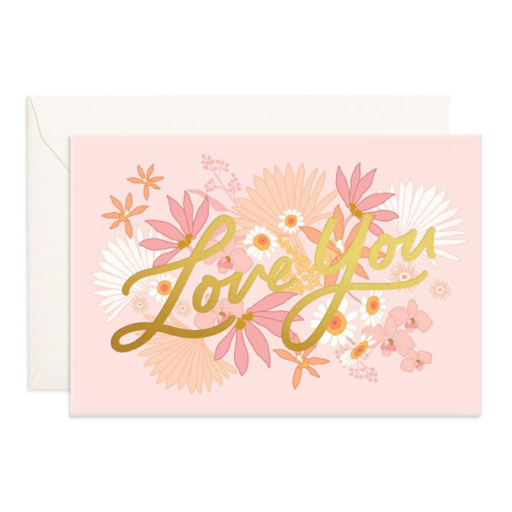 Love You Floribunda Mini Greeting Card.