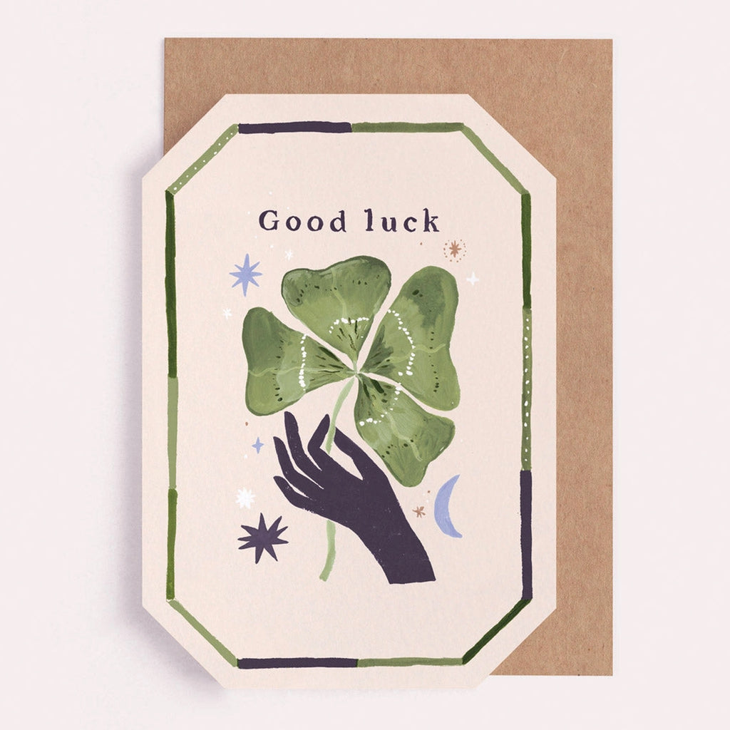 Lucky Clover Good Luck Card.