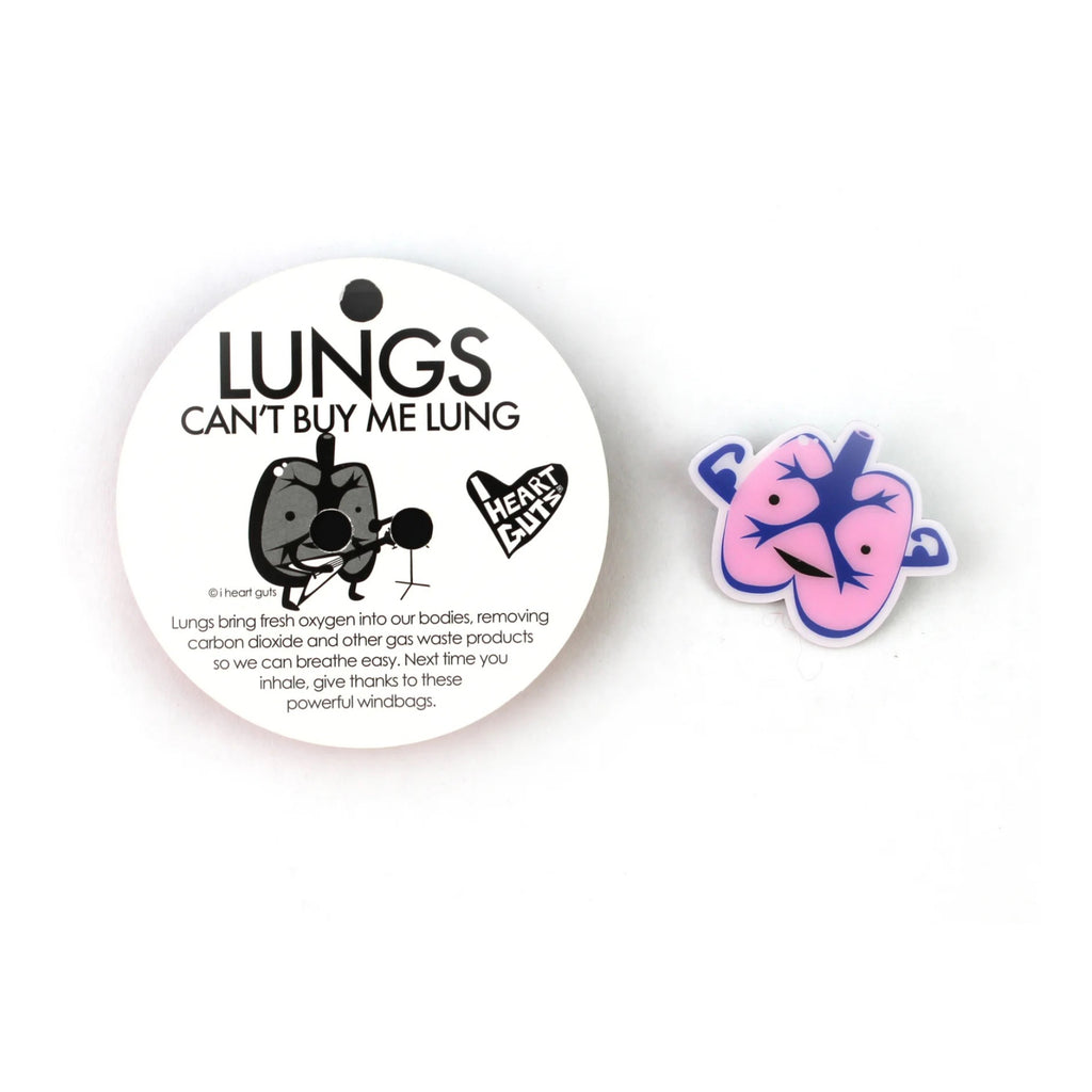 Lung Lapel Pin features.