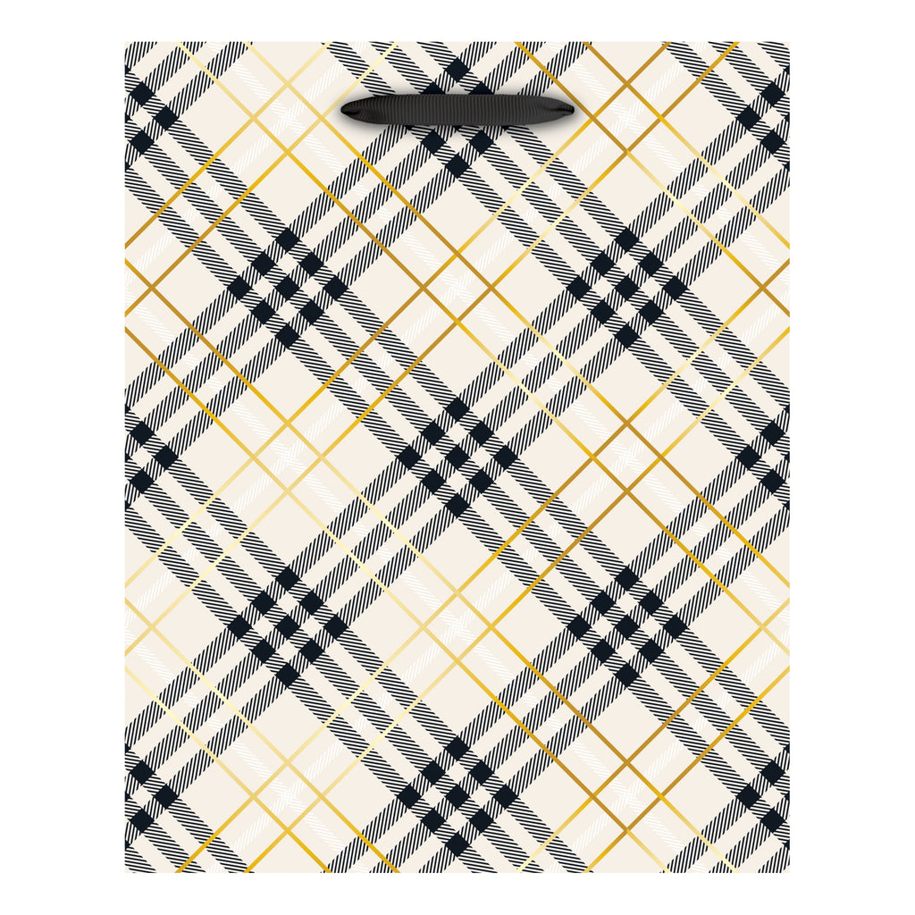 Luxe Lodge Plaid Medium Gift Bag.