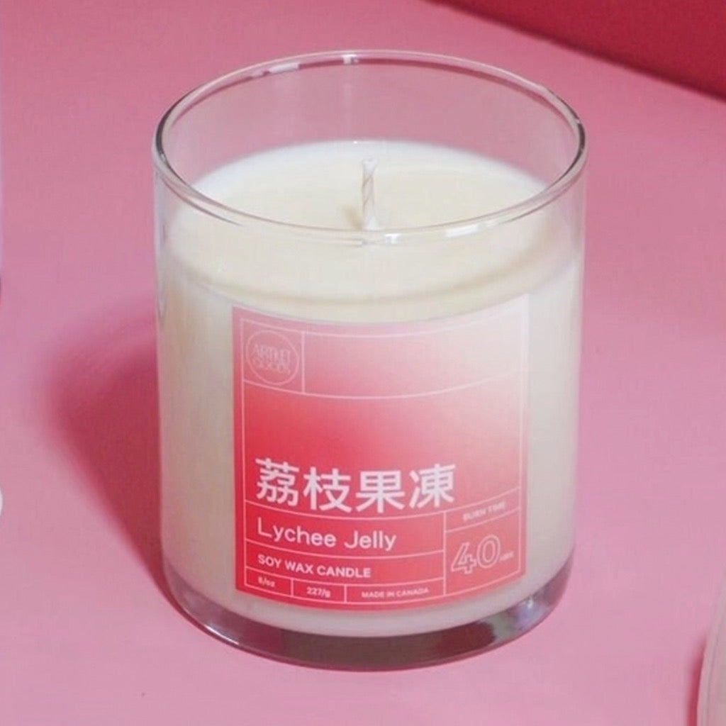 Lychee Coconut Jelly Soy Wax Blend Candle.