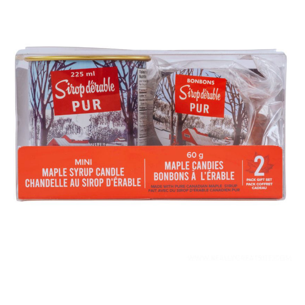 Maple Syrup Candle & Candy Gift Set packaging.